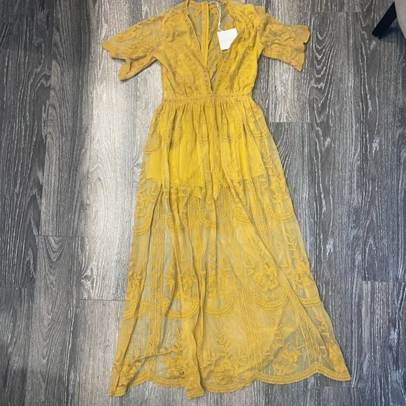 NWT $88 Mustard yellow Honey Punch dress - Picture 5 of 9